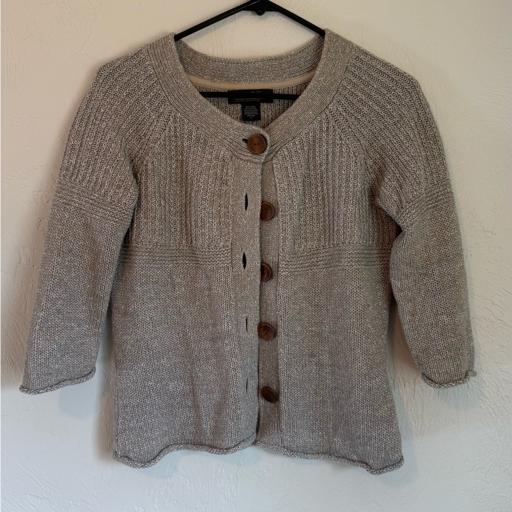 Eddie Bauer Women's Cardigan in Gray with Wooden Buttons